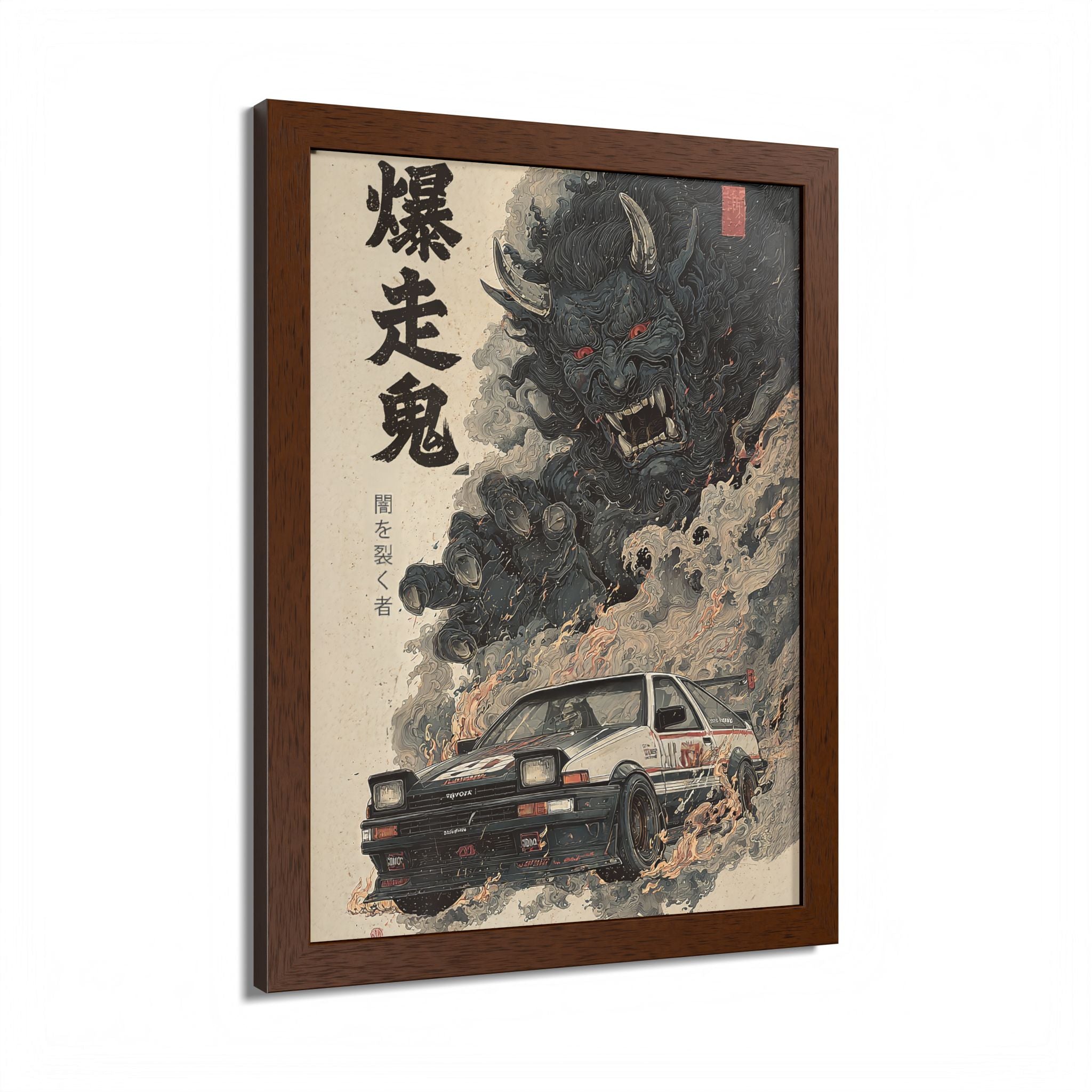 Framed Toyota AE86 Demon Japanese Art Print