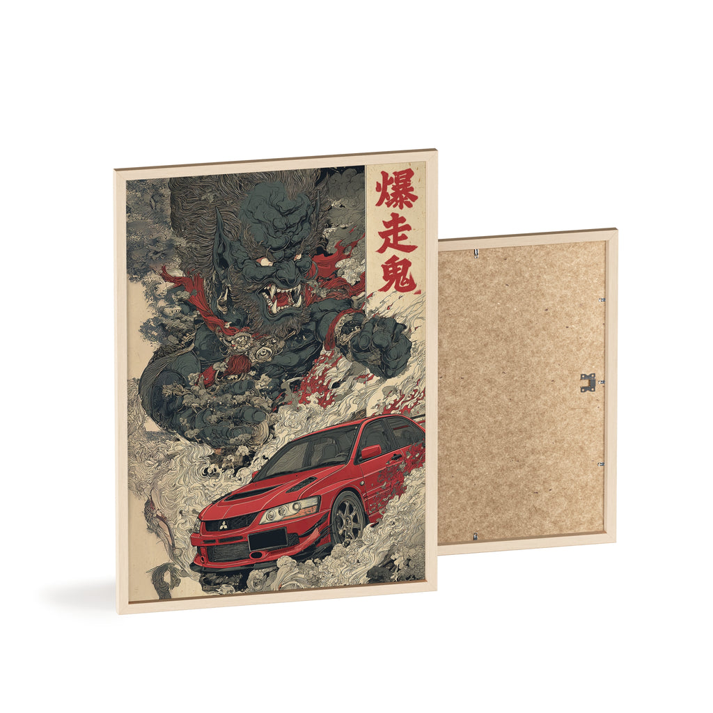Framed Mitsubishi Evo Demon Japanese Art Print (EU)